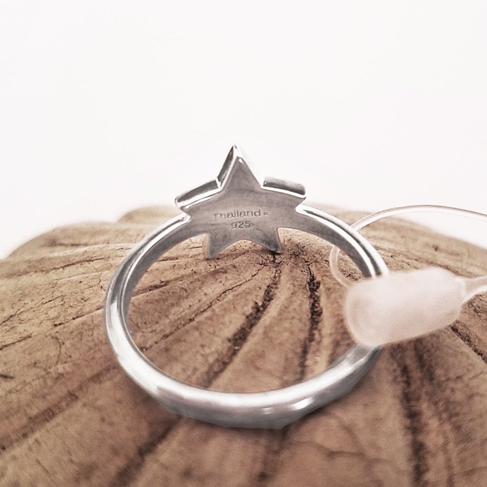 COACH Pave Sterling Silver Star Ring - Picture 2 of 7
